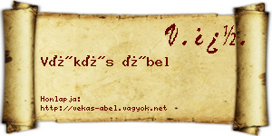 Vékás Ábel névjegykártya