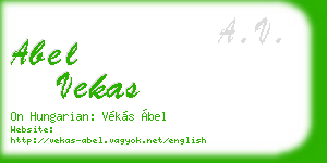 abel vekas business card