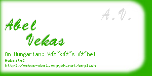 abel vekas business card